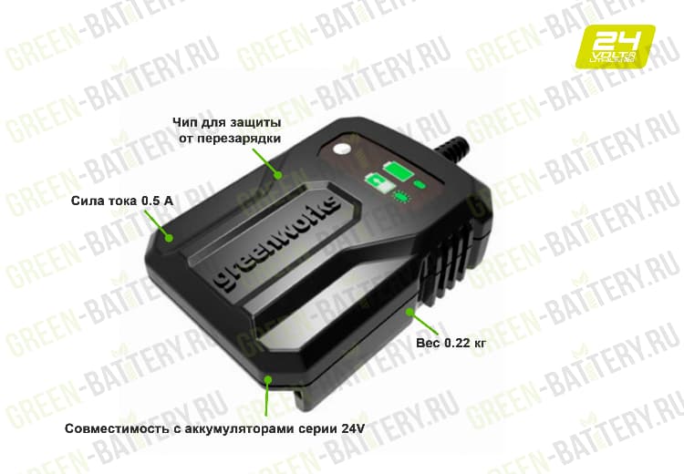 Зарядное устройство-слайдер Greenworks BAG811 24V 2904307