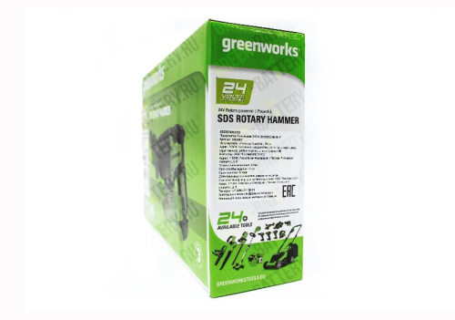 Перфоратор Greenworks GD24SDS2 24V 3803007 (2 Дж) бесщеточный аккумуляторный фото 12