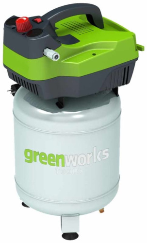 Компрессор безмасляный Greenworks GAC24V 1500W 4101707 (24 л) электрический фото 2