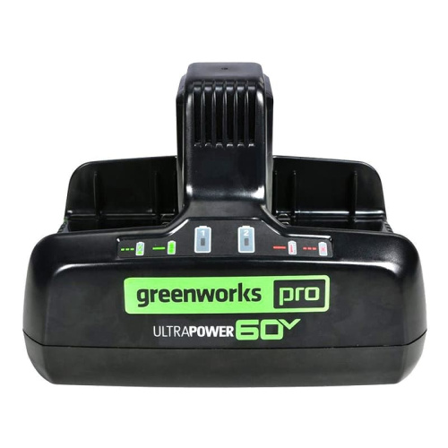 Быстрое зарядное устройство для двух аккумуляторов Greenworks G60DC10 60V 2954407 (10 А) фото 2