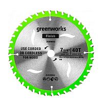 Пильный диск по дереву 184x1,75/1,13x20 мм 40T 2943307 для циркулярной пилы Greenworks GD24CS 24V
